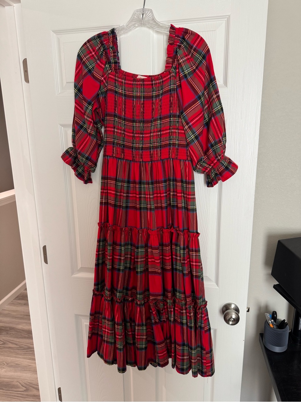 Ivy City Co Red Plaid Madeline Dress